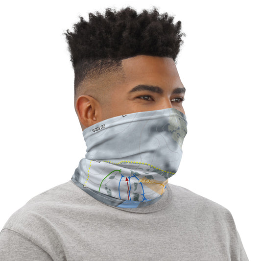 Thrill Hills, North Dakota Ski Trail Map Printed Neck Gaiter - Powderaddicts