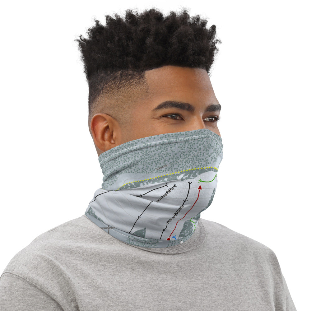 Soda Springs, California Ski Trail Map Printed Neck Gaiter - Powderaddicts