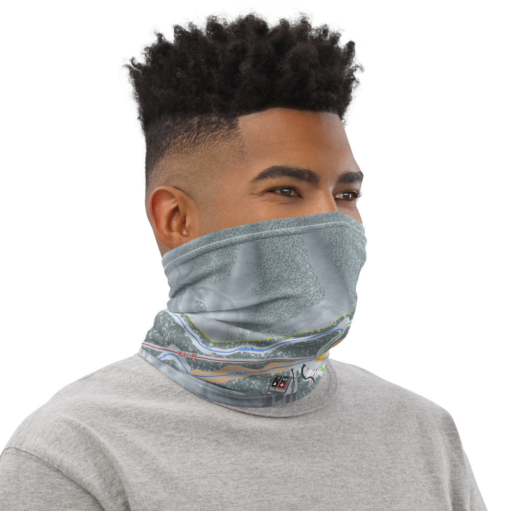 Mt. Baldy, California Ski Trail Map Printed Neck Gaiter - Powderaddicts