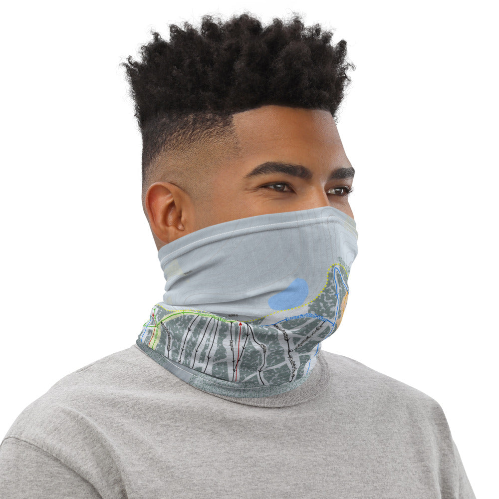 Pajarito, New Mexico Ski Trail Map Printed Neck Gaiter - Powderaddicts