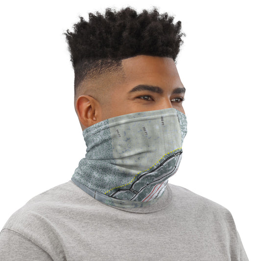 Hermon Mountain, Maine Ski Trail Map Printed Neck Gaiter - Powderaddicts