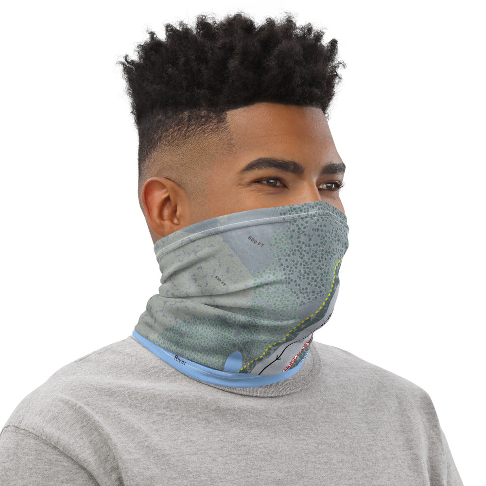 Spruce Mountain, Maine Ski Trail Map Printed Neck Gaiter - Powderaddicts