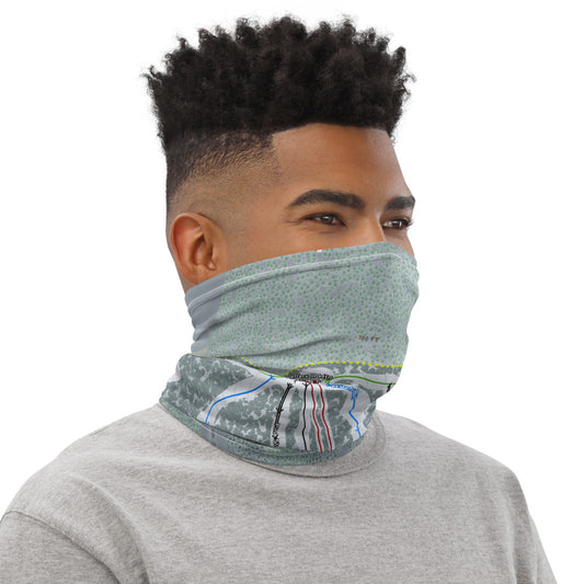 Mt Jefferson, Maine Ski Trail Map Printed Neck Gaiter - Powderaddicts