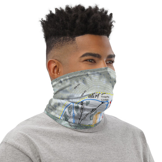 Mont Du Lac, Wisconsin Ski Trail Map Printed Neck Gaiter - Powderaddicts