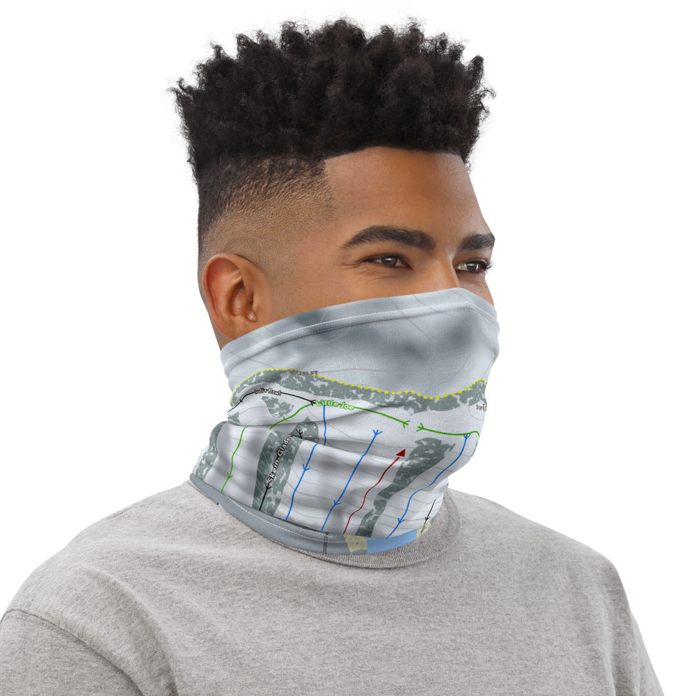 Mount Ashwabay, Wisconsin Ski Trail Map Printed Neck Gaiter - Powderaddicts