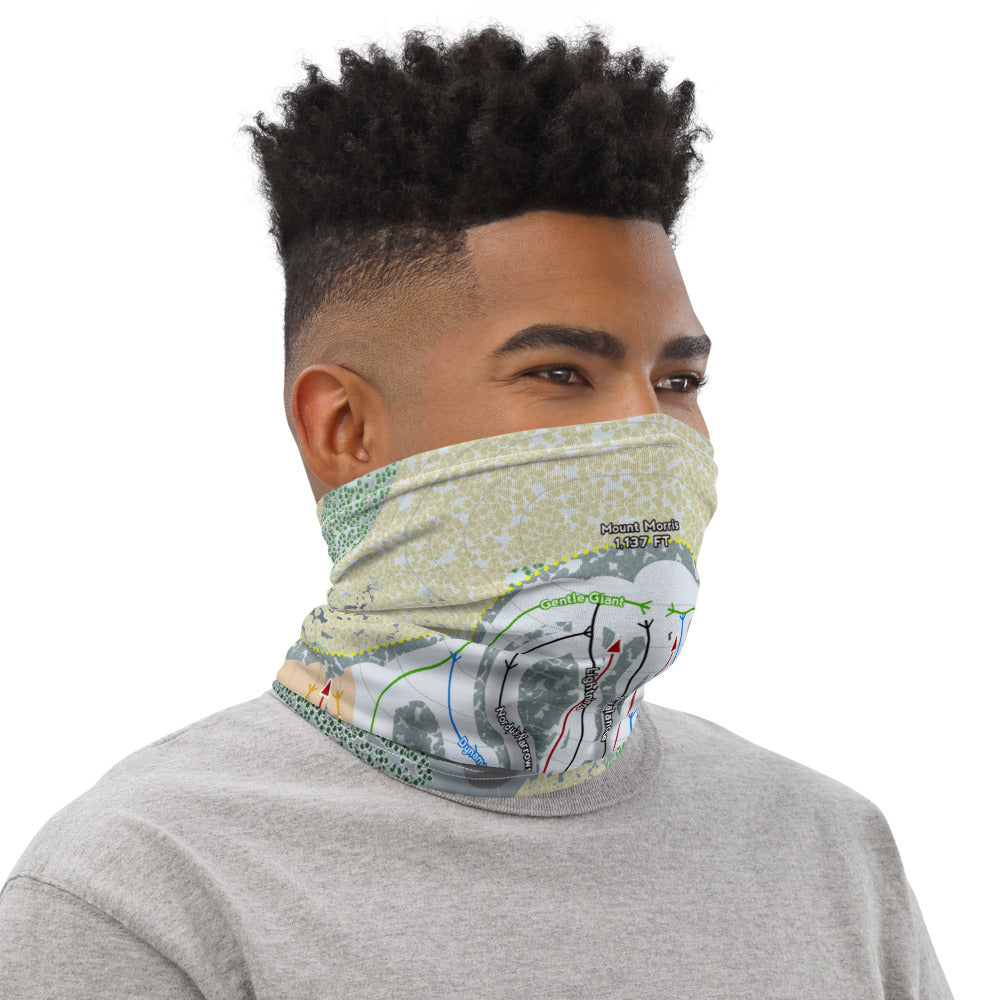 Nordic Mountain, Wisconsin Ski Trail Map Printed Neck Gaiter - Powderaddicts