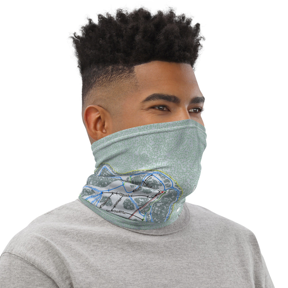 Deer Mountain, South Dakota Ski Trail Map Printed Neck Gaiter - Powderaddicts