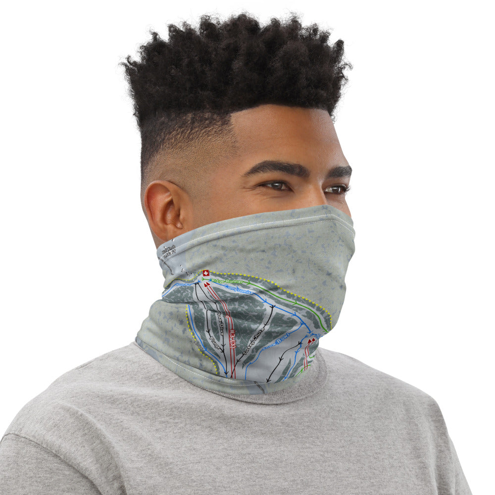 Winterplace, West Virginia Ski Trail Map Printed Neck Gaiter - Powderaddicts