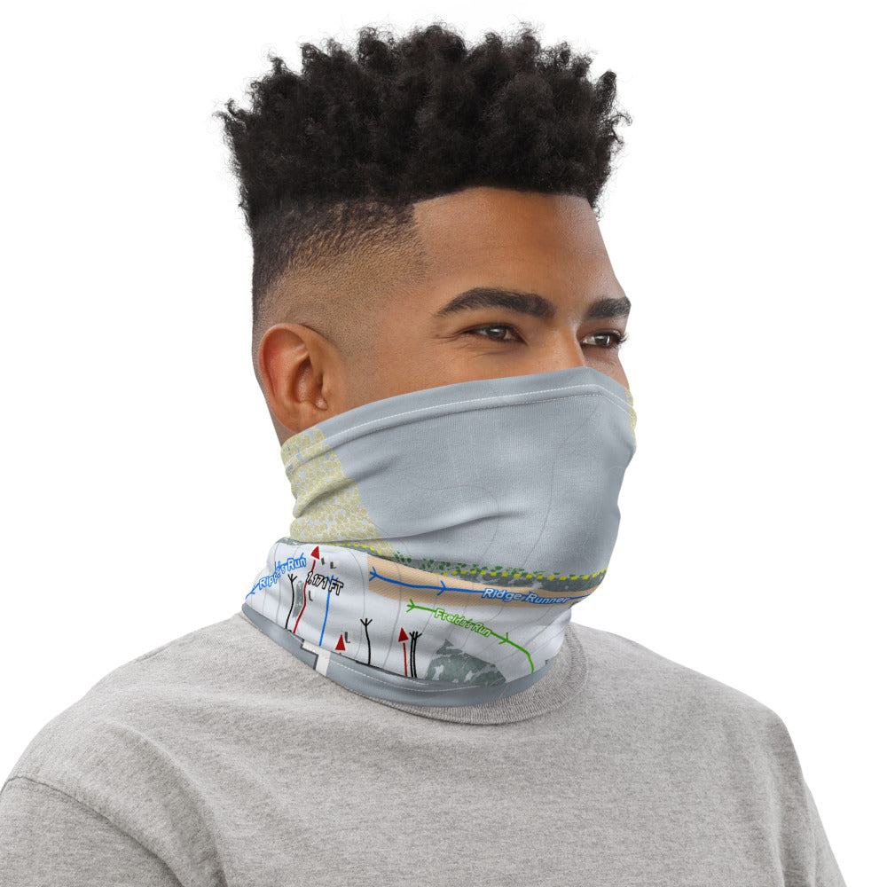Sunburst, Wisconsin Ski Trail Map Printed Neck Gaiter - Powderaddicts