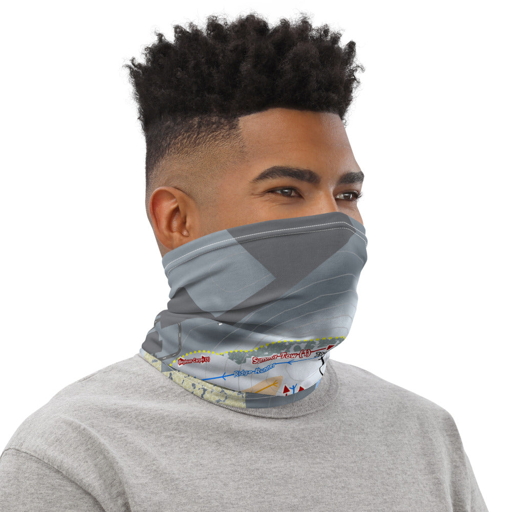 The Rock Snowpark, Wisconsin Ski Trail Map Printed Neck Gaiter - Powderaddicts