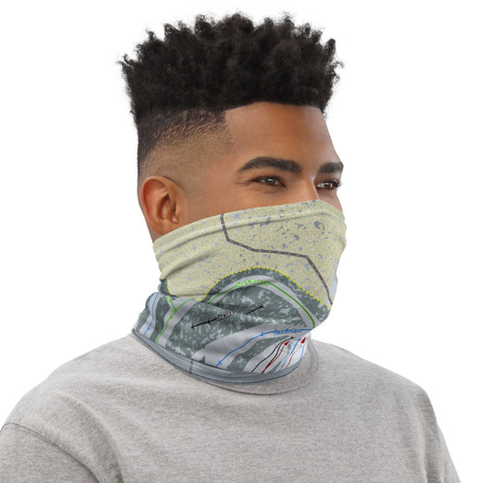 Trollhaugen, Wisconsin Ski Trail Map Printed Neck Gaiter - Powderaddicts
