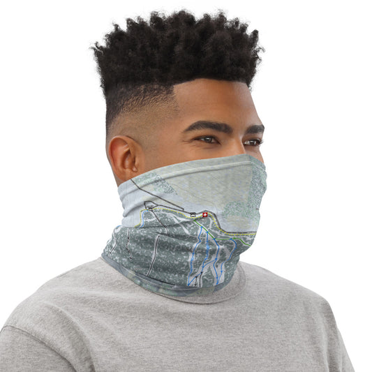 Moose Mountain, Alaska Ski Trail Map Printed Neck Gaiter - Powderaddicts
