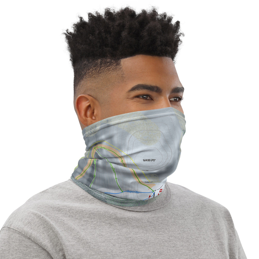Ski Sundown, Connecticut Ski Trail Map Printed Neck Gaiter - Powderaddicts