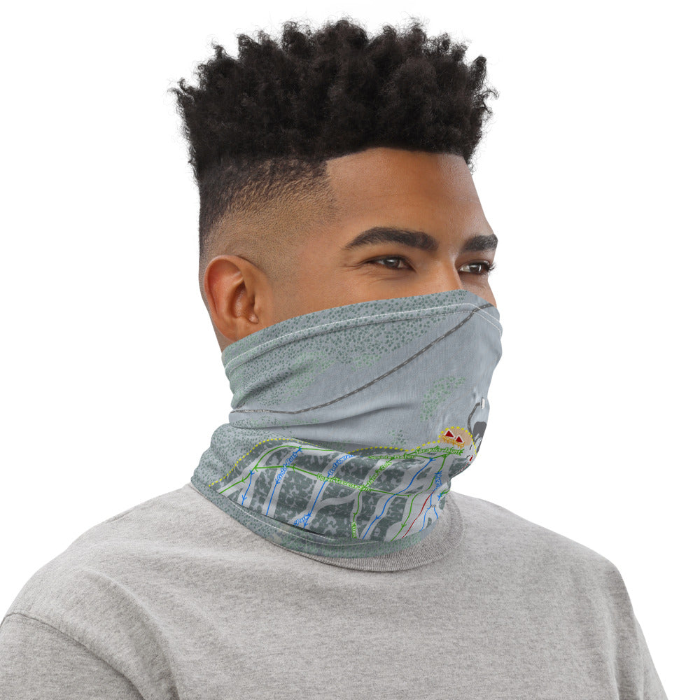 Ski Land, Alaska Ski Trail Map Printed Neck Gaiter - Powderaddicts