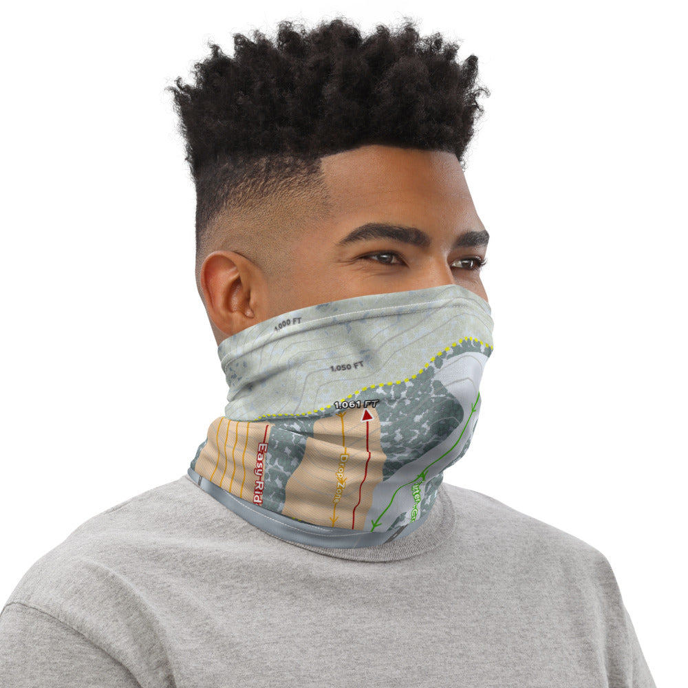 Seven Oaks, Alabama Ski Trail Map Printed Neck Gaiter - Powderaddicts