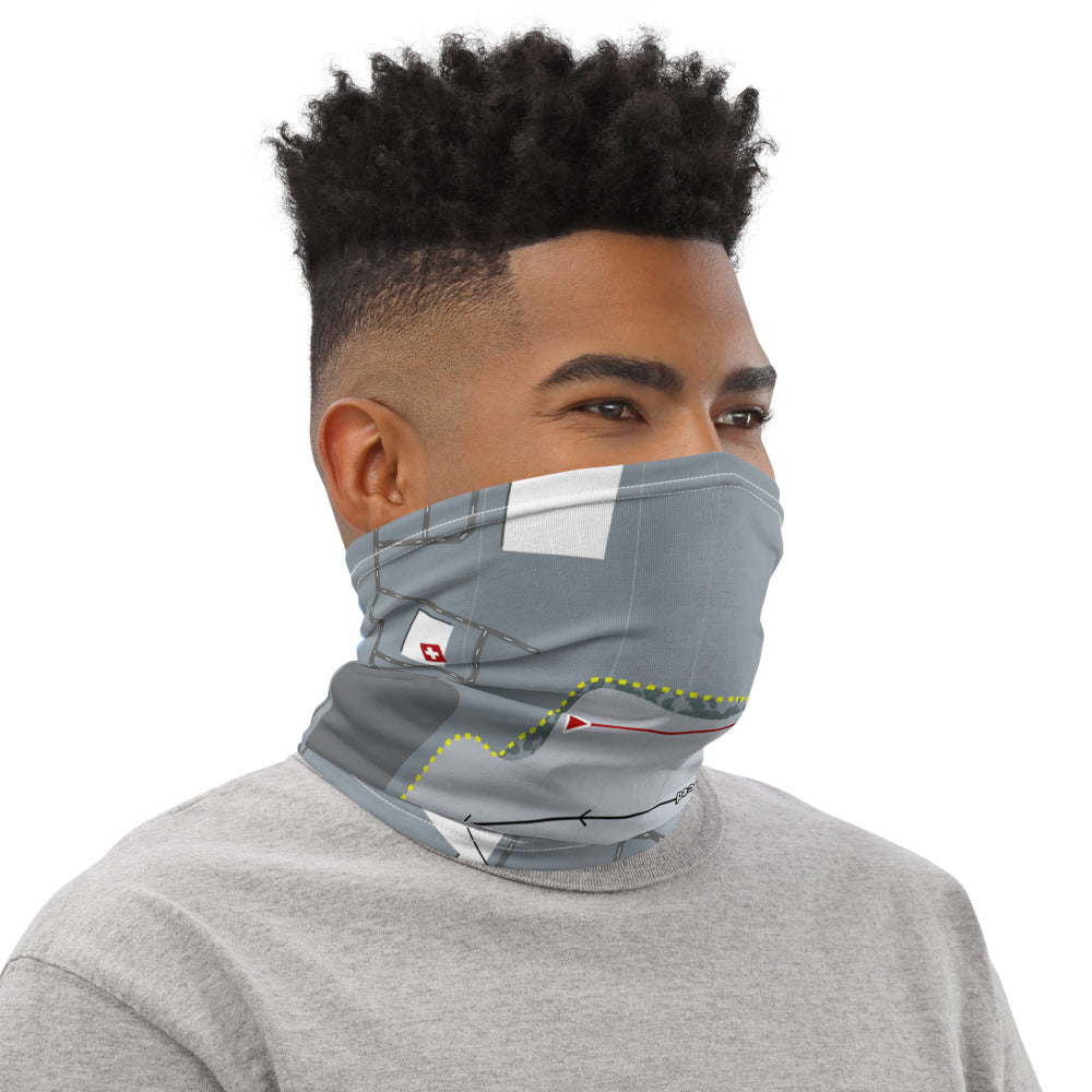 Four Lakes Snowsports, Illinois Ski Trail Map Printed Neck Gaiter - Powderaddicts