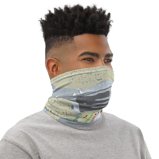 Paoli Peaks, Indiana Ski Trail Map Printed Neck Gaiter - Powderaddicts