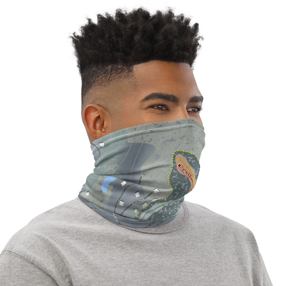 Bryce, Virginia Ski Trail Map Printed Neck Gaiter - Powderaddicts