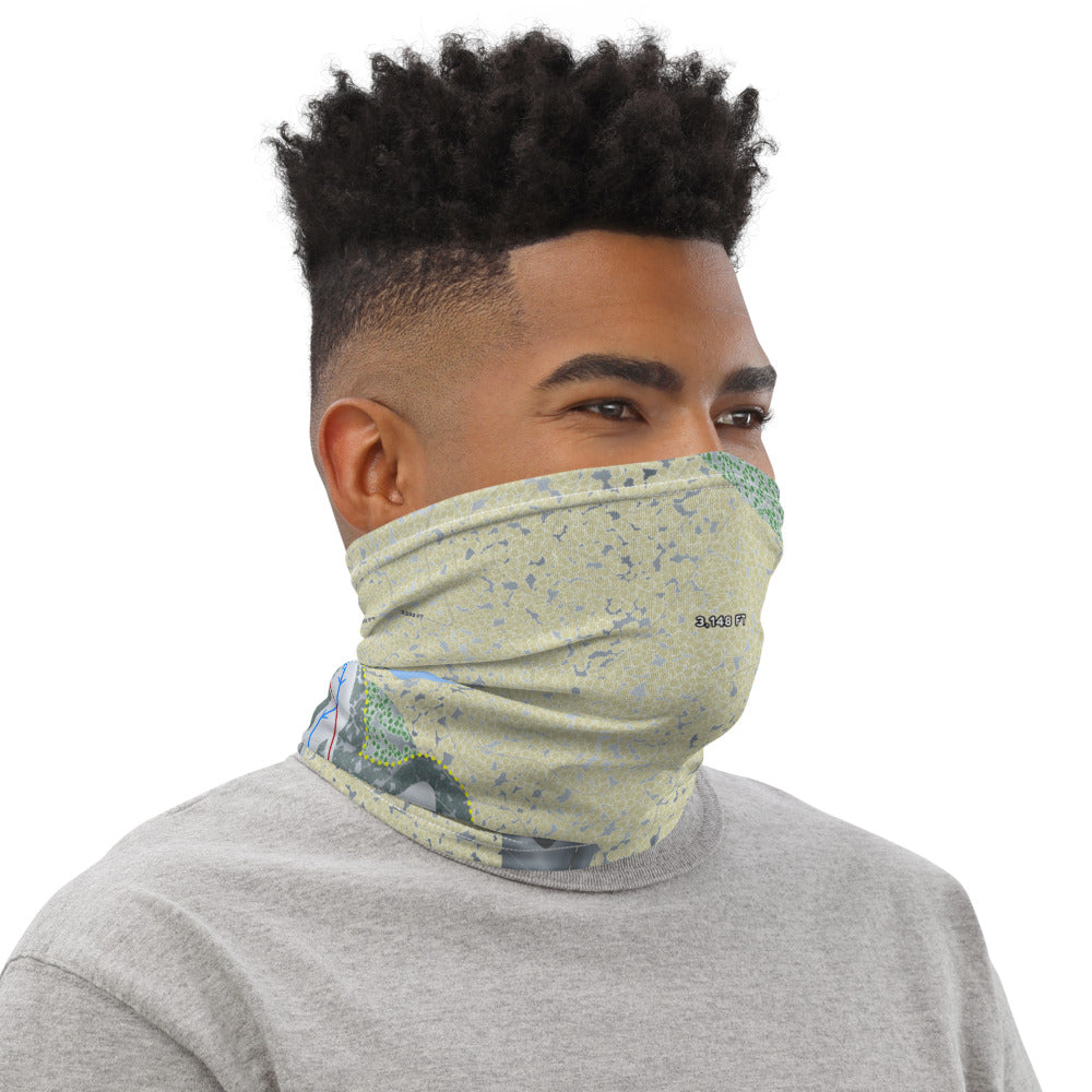 Ober Gatlinburg, Tennessee Ski Trail Map Printed Neck Gaiter - Powderaddicts