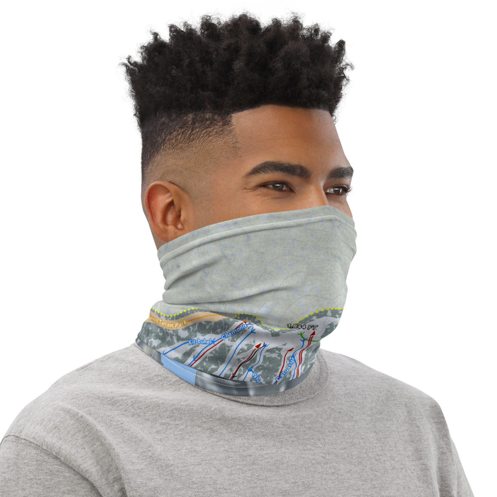 Giants Ridge, Minnesota Ski Trail Map Printed Neck Gaiter - Powderaddicts