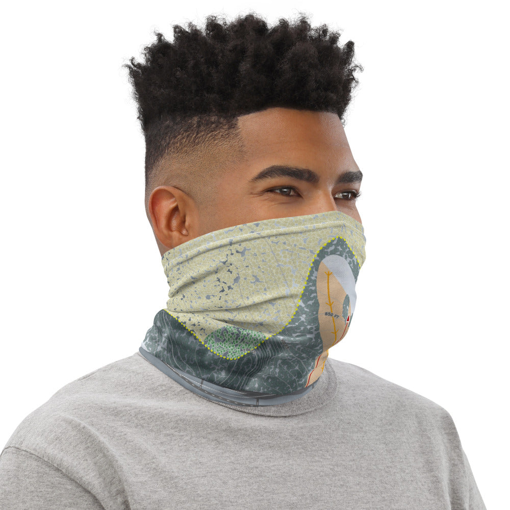 Boston Mills, Ohio Ski Trail Map Printed Neck Gaiter - Powderaddicts