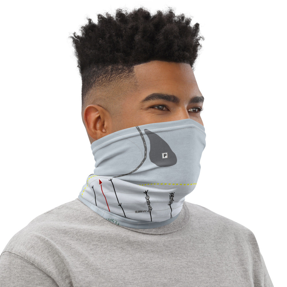 Beartooth Basin, Wyoming Ski Trail Map Printed Neck Gaiter - Powderaddicts