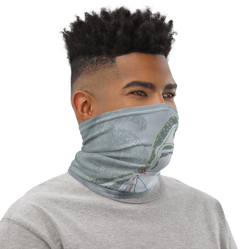 Pine Creek, Wyoming Ski Trail Map Printed Neck Gaiter - Powderaddicts