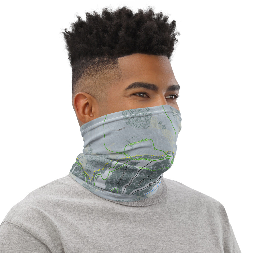 Kelly Canyon, Idaho Ski Trail Map Printed Neck Gaiter - Powderaddicts