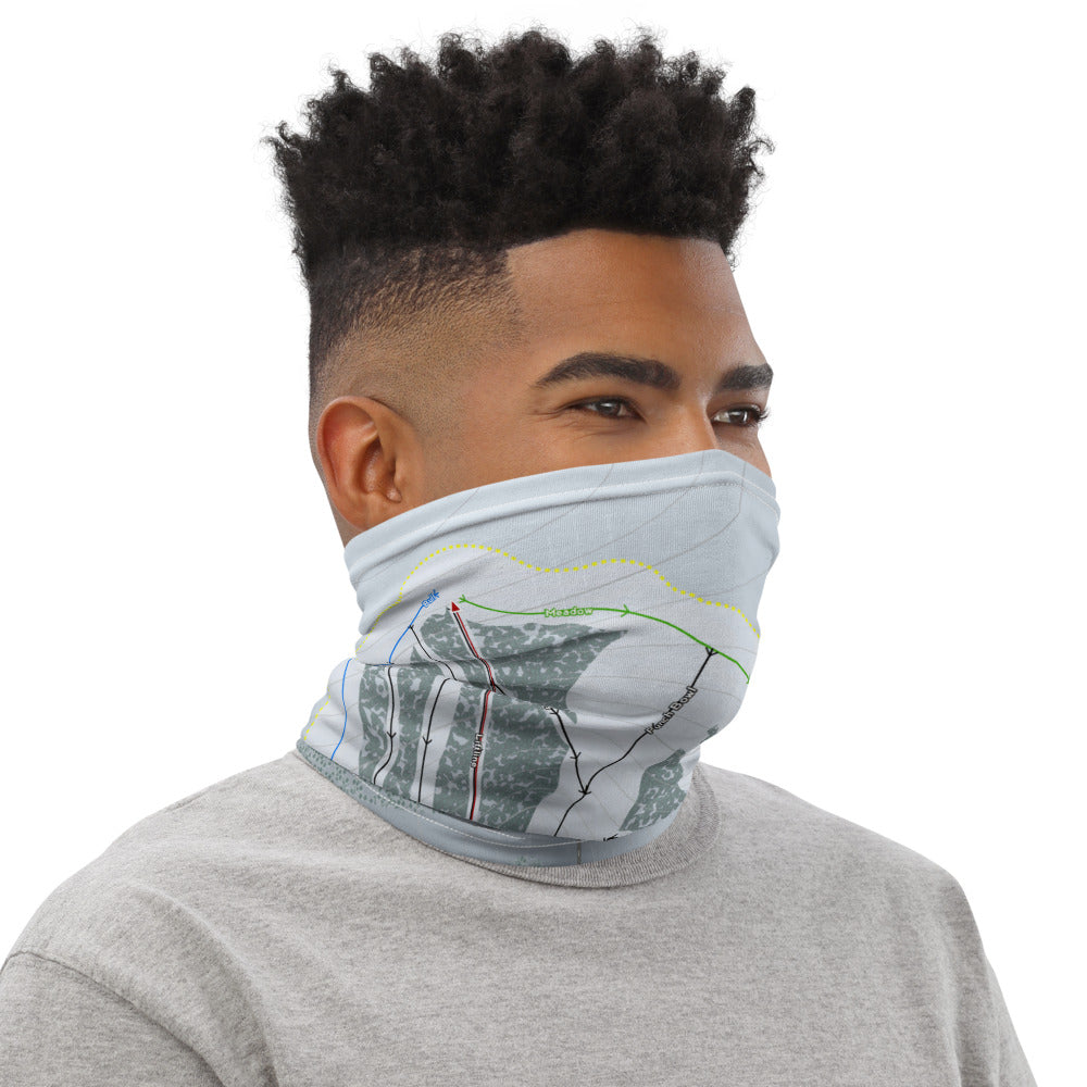 Pomerelle, Idaho Ski Trail Map Printed Neck Gaiter - Powderaddicts