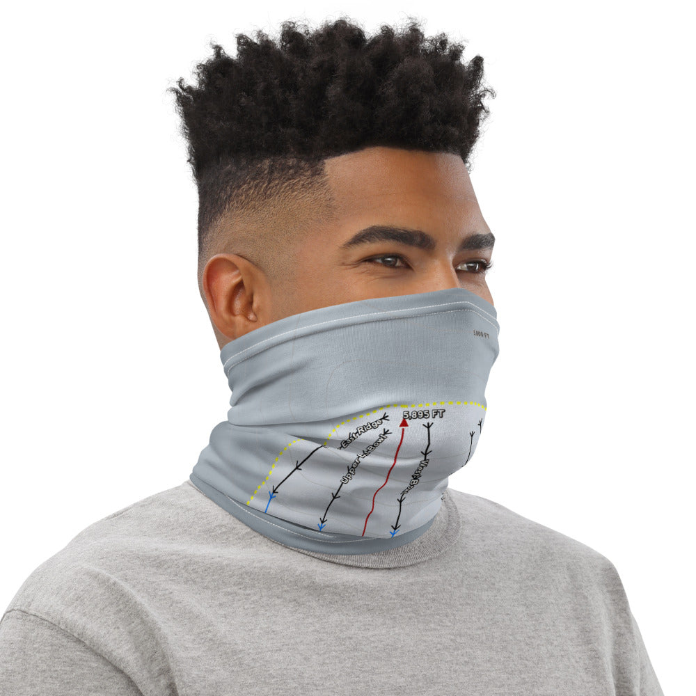 Rotarun, Idaho Ski Trail Map Printed Neck Gaiter - Powderaddicts