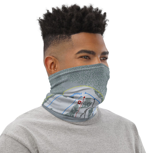 Cedar Pass, California Ski Trail Map Printed Neck Gaiter - Powderaddicts
