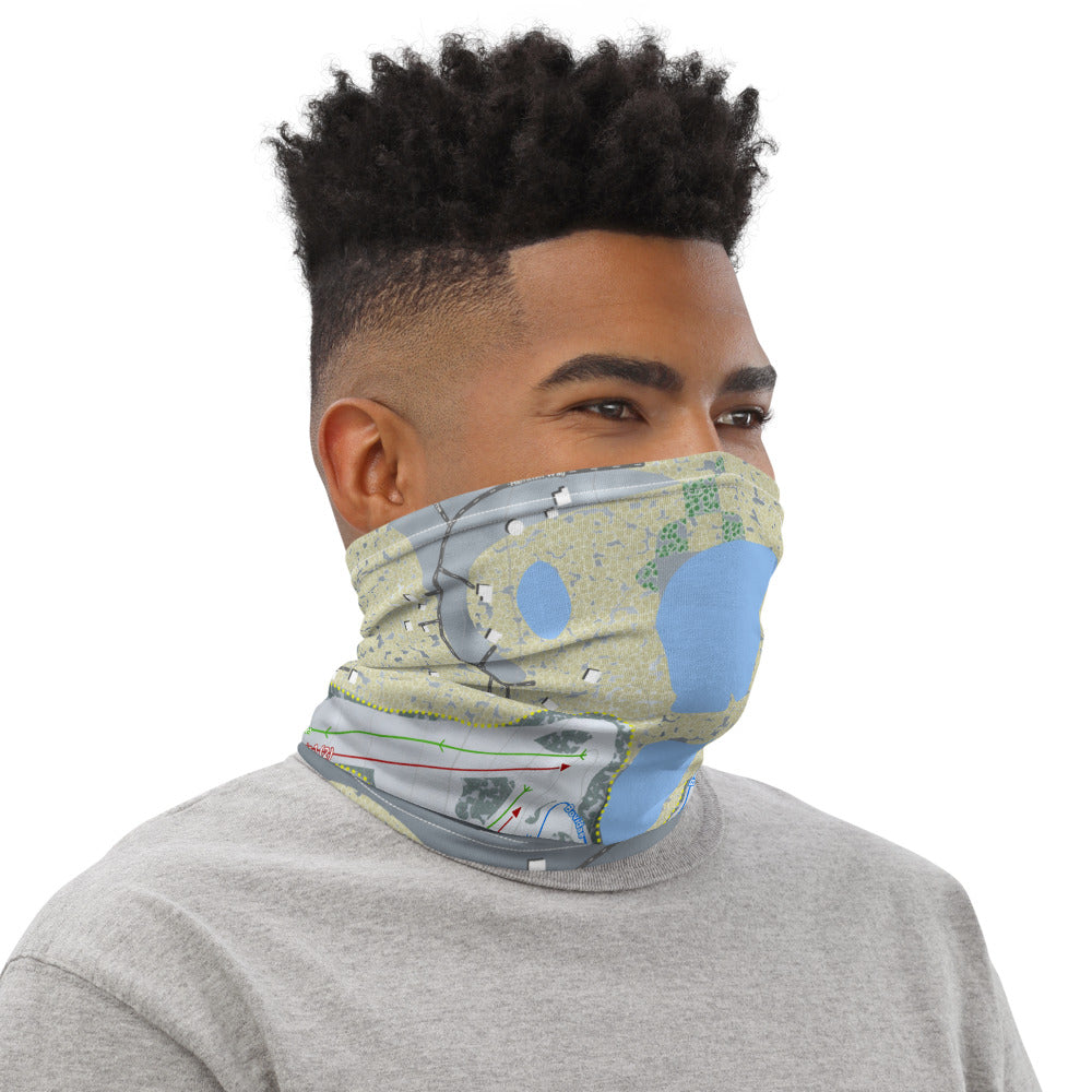 Big Powderhorn, Michigan Ski Trail Map Printed Neck Gaiter - Powderaddicts