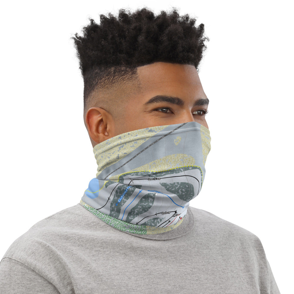 Big Snow BlackJack, Michigan Ski Trail Map Printed Neck Gaiter - Powderaddicts