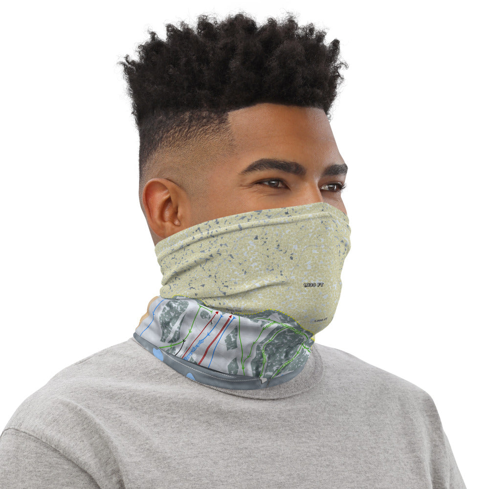 Boyne Highlands, Michigan Ski Trail Map Printed Neck Gaiter - Powderaddicts