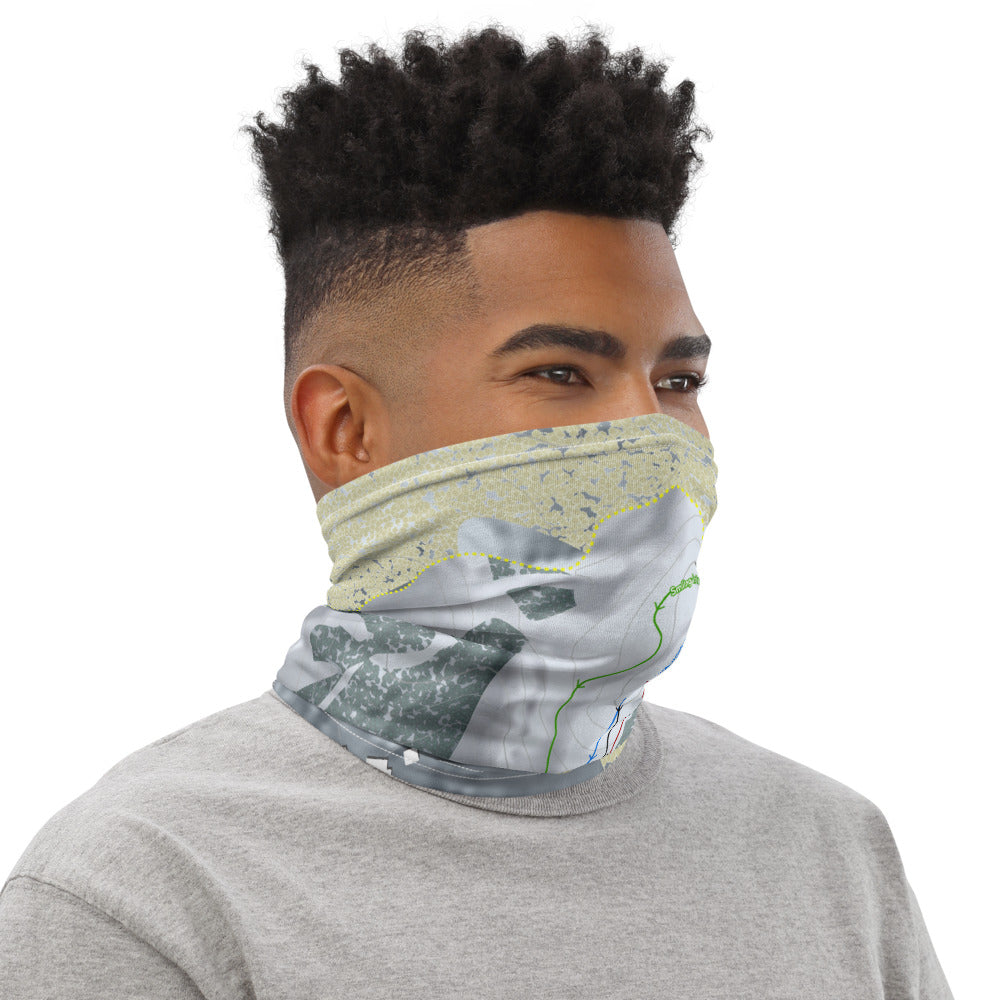Caberfae Peaks, Michigan Ski Trail Map Printed Neck Gaiter - Powderaddicts