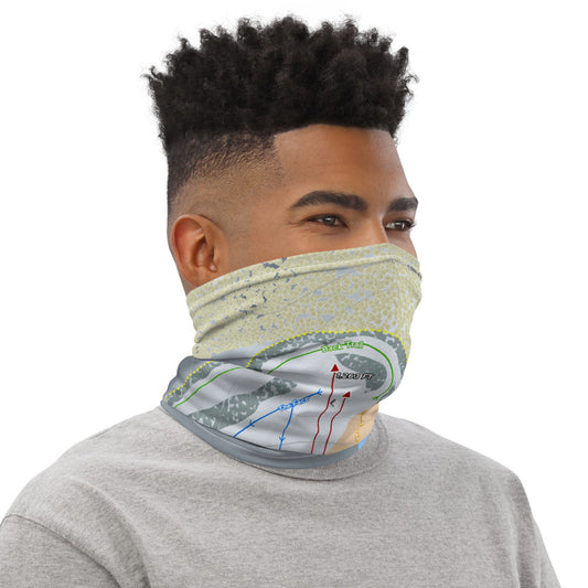 Hanson Hills, Michigan Ski Trail Map Printed Neck Gaiter - Powderaddicts
