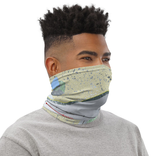Swiss Valley, Michigan Ski Trail Map Printed Neck Gaiter - Powderaddicts