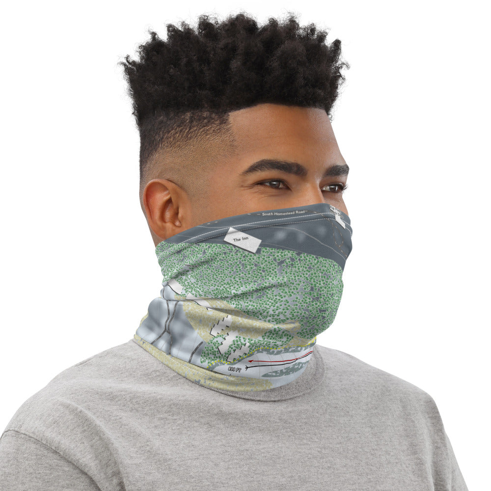The Homestead, Michigan Ski Trail Map Printed Neck Gaiter - Powderaddicts
