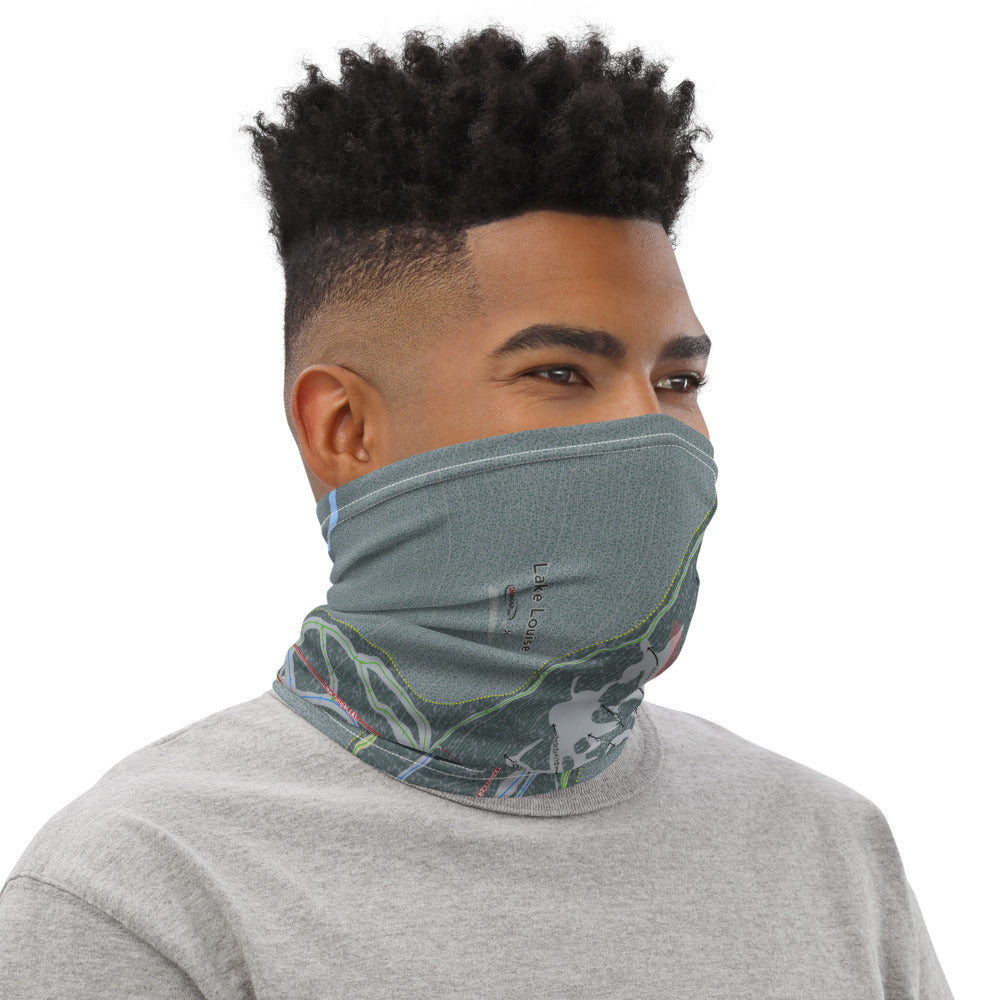 Lake Louise, Alberta Ski Trail Map Printed Neck Gaiter - Powderaddicts