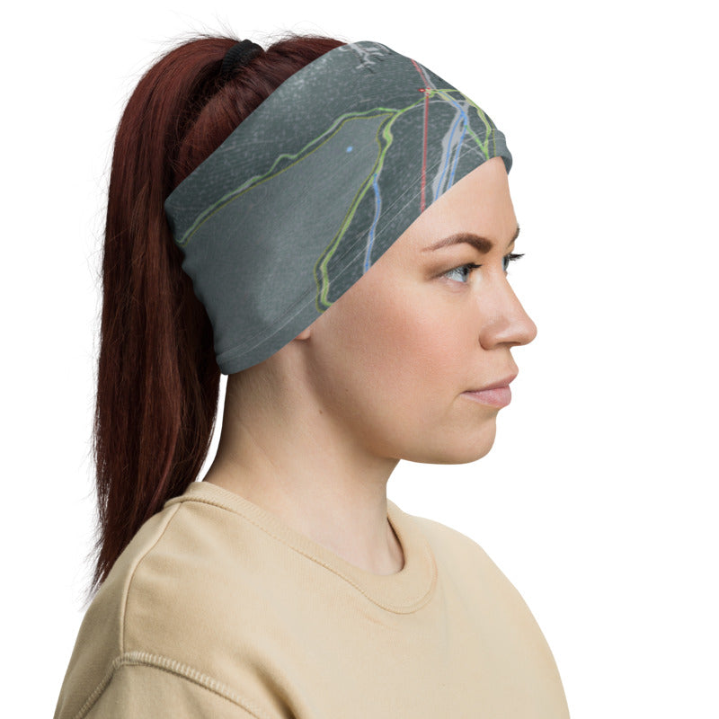 Lake Louise, Alberta Ski Trail Map Printed Neck Gaiter - Powderaddicts