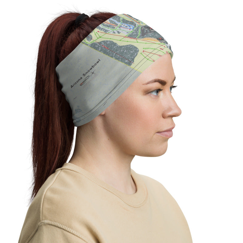 SnowBowl, Arizona Ski Trail Map Printed Neck Gaiter - Powderaddicts
