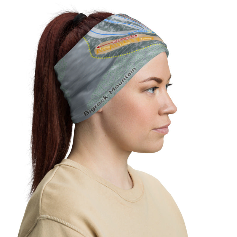 Big Rock, Maine Ski Trail Map Printed Neck Gaiter - Powderaddicts