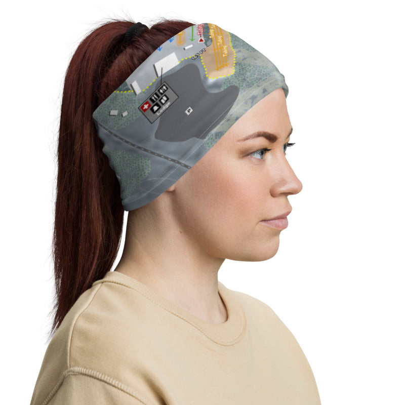 Hermon Mountain, Maine Ski Trail Map Printed Neck Gaiter - Powderaddicts
