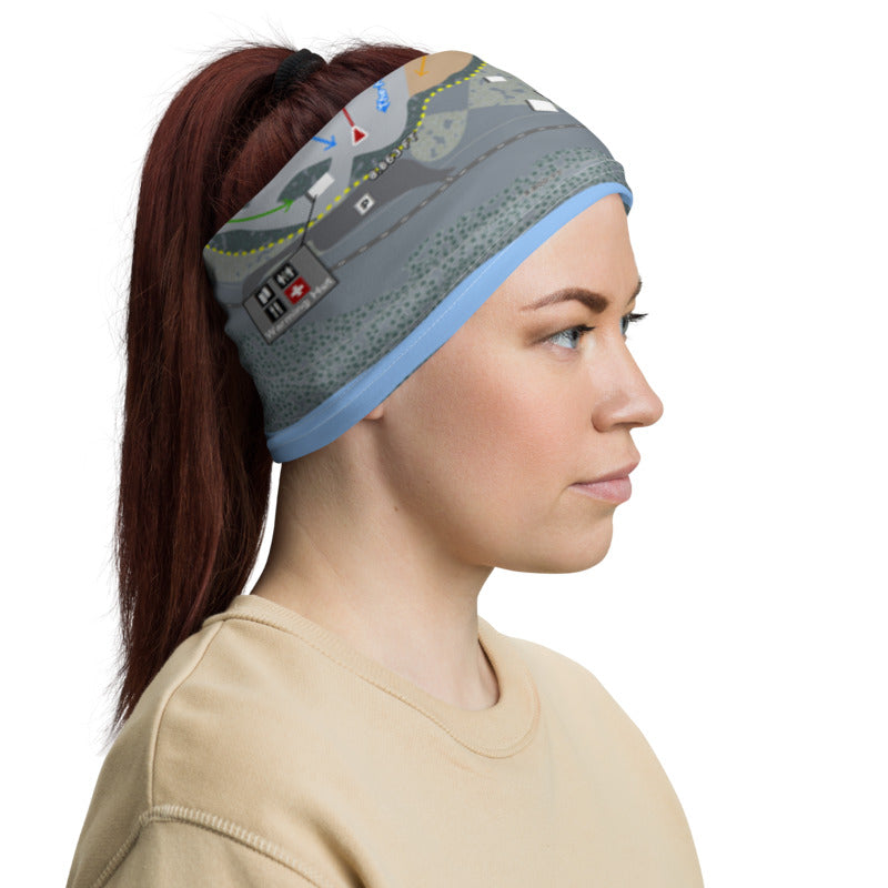 Lake City, Colorado Ski Trail Map Printed Neck Gaiter - Powderaddicts