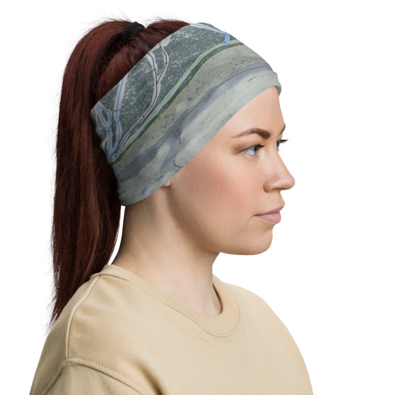Snowy Range, Wyoming Ski Trail Map Printed Neck Gaiter - Powderaddicts