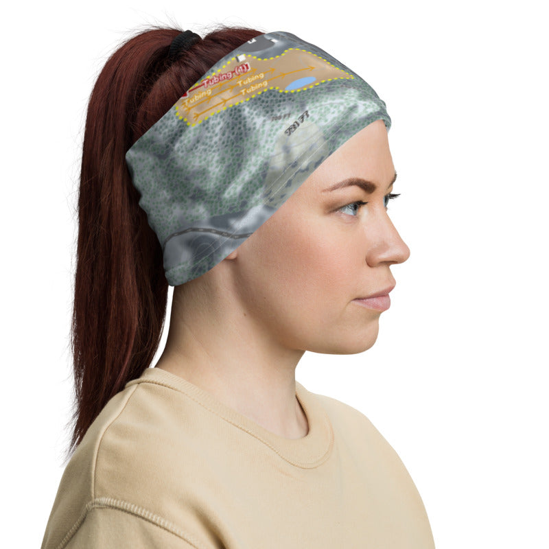 Mont Du Lac, Wisconsin Ski Trail Map Printed Neck Gaiter - Powderaddicts