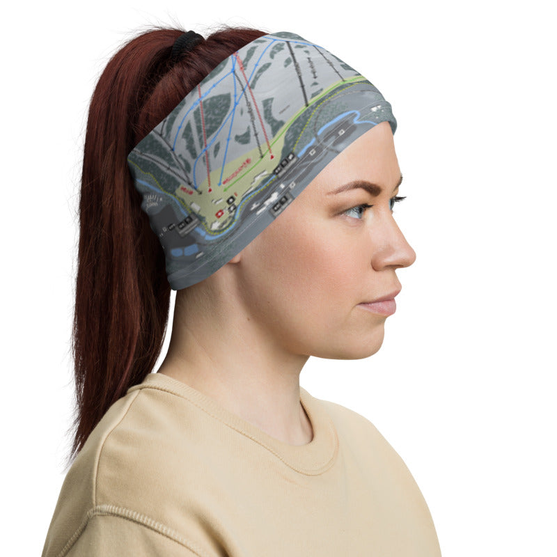 China Peak, California Ski Trail Map Printed Neck Gaiter - Powderaddicts
