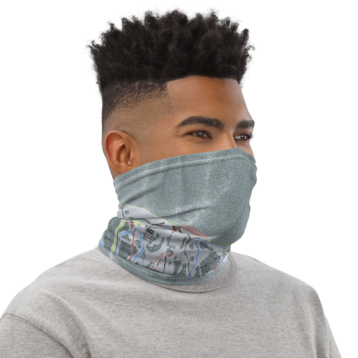 CRYSTAL MOUNTAIN, WASHINGTON SKI TRAIL MAP Neck Gaiter