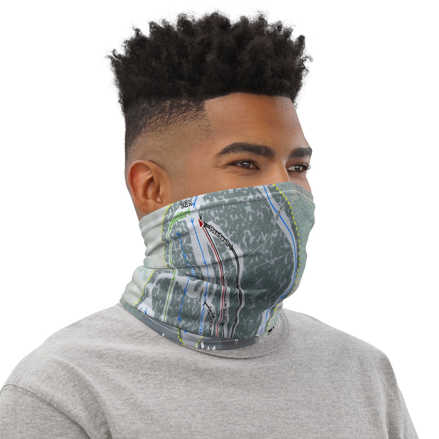 SKI VORLAGE, QUEBEC SKI TRAIL MAP Neck Gaiter