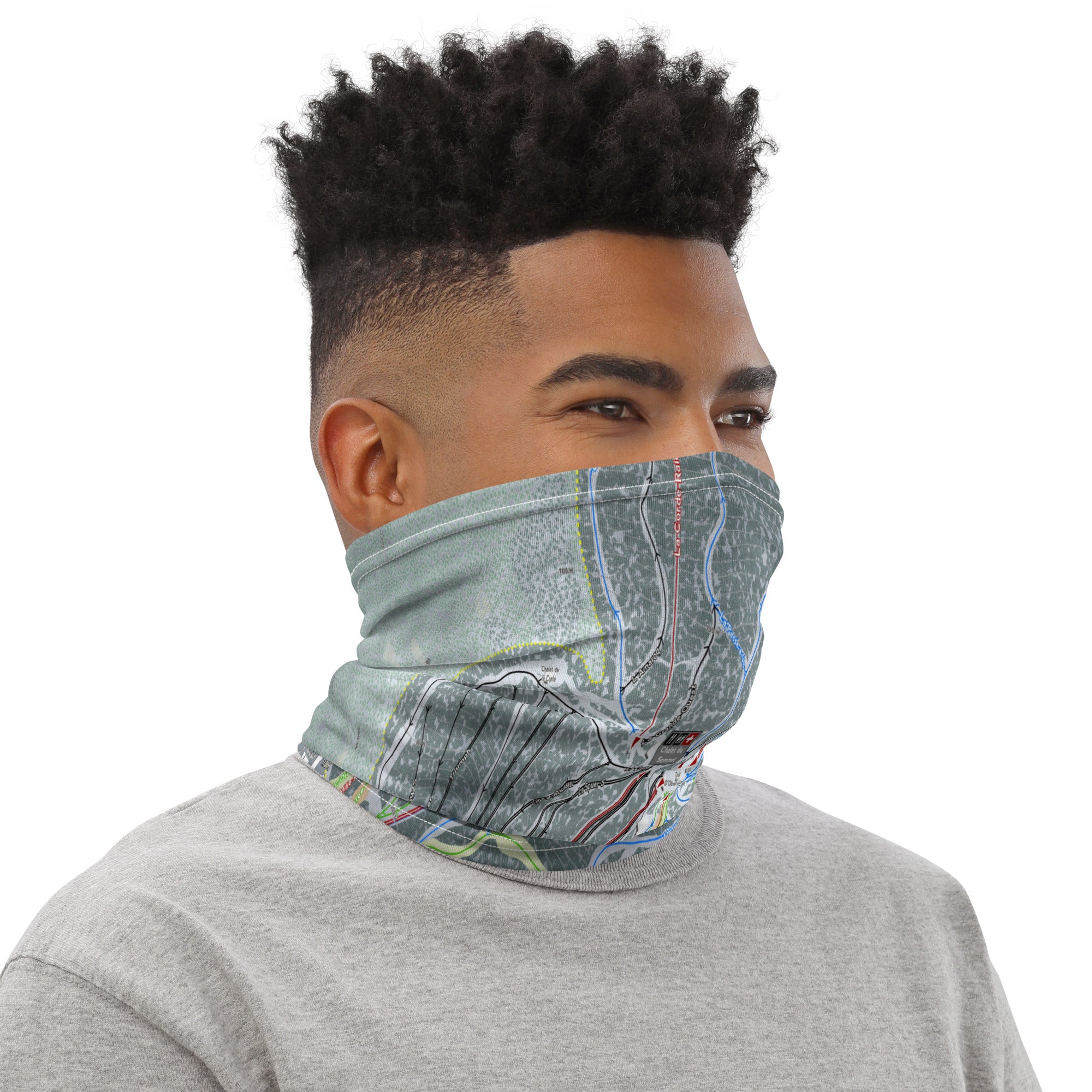 MONT SAINTE-ANNE, QUEBEC SKI TRAIL MAP Neck Gaiter